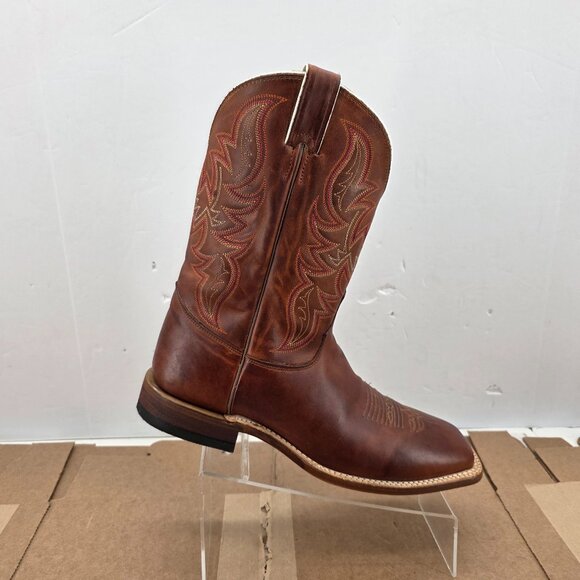Justin Bent Rail Austin BR735 Distressed Cognac Leather Western Boots Men 12 D - Picture 1 of 16
